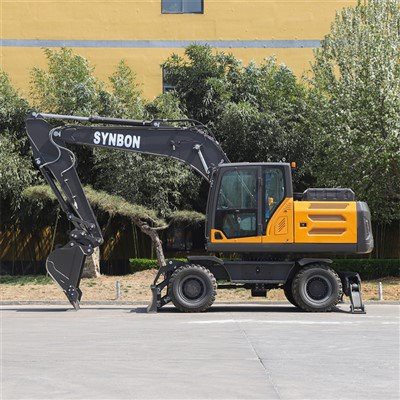 Rubber tire excavator a awm bawk.